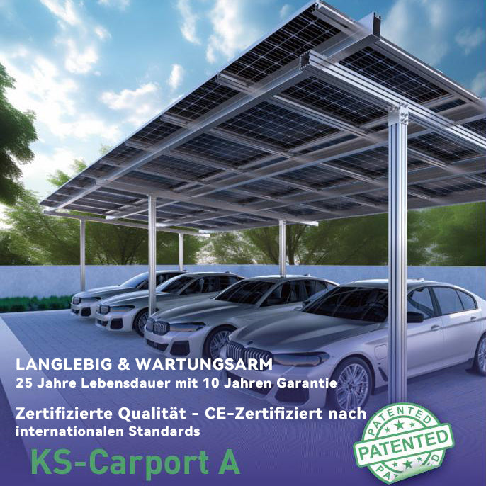 Homepow Freistehender Aluminium-PV-Carport für 2 Stellplätze - HomePow
