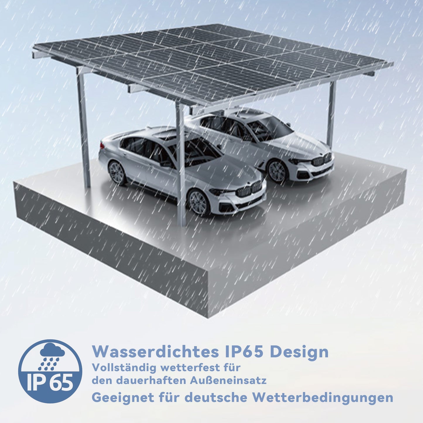 Homepow Freistehender Aluminium-PV-Carport für 2 Stellplätze - HomePow