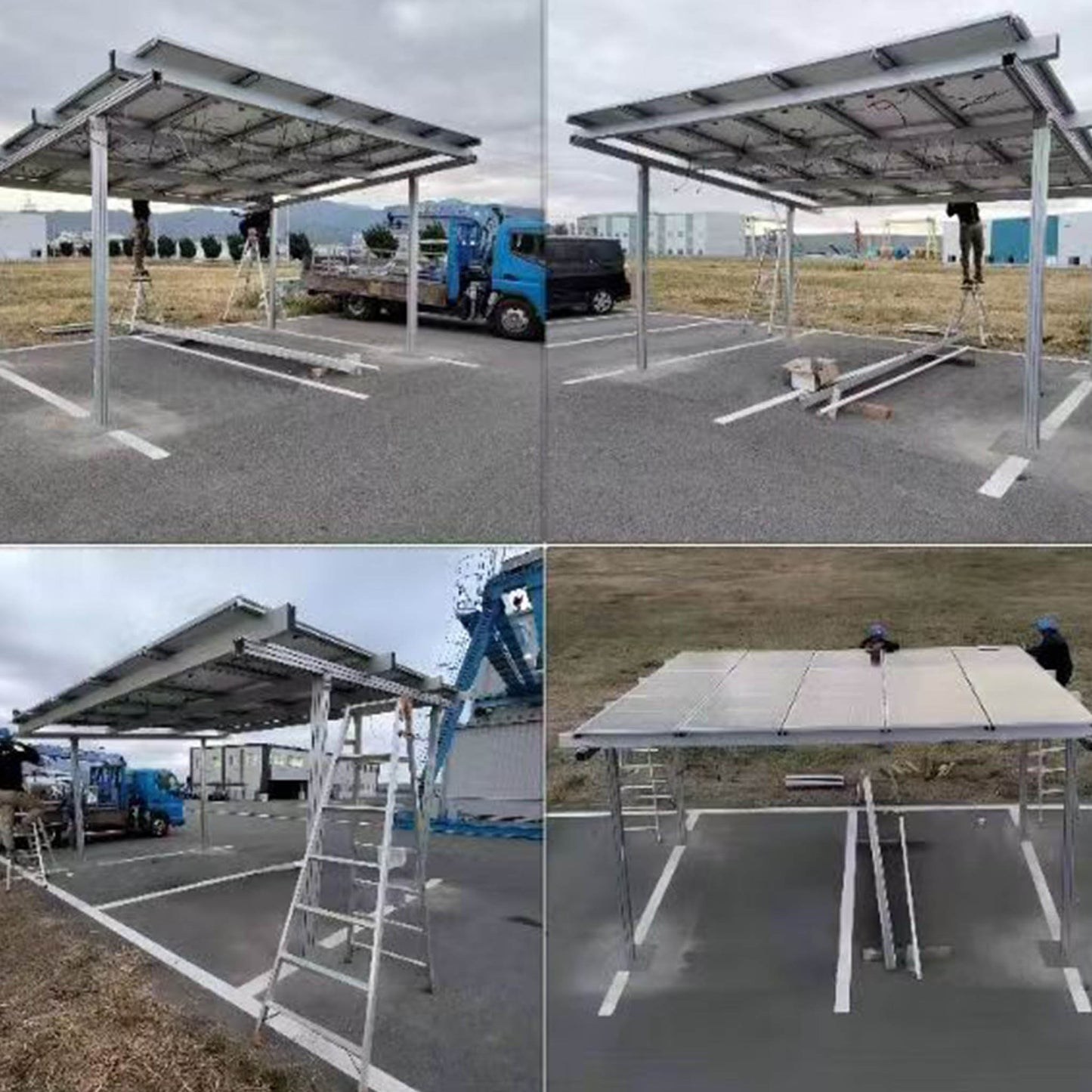 Homepow Freistehender Aluminium-PV-Carport für 2 Stellplätze - HomePow