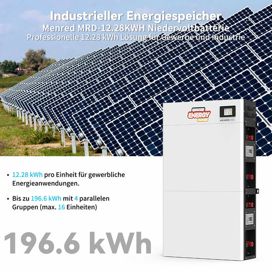 Homepow MRD-12,28 kWh Niedervoltbatterie – Indoor LiFePO₄-Cluster mit Touchscreen-EMS & Multi-Protokoll - HomePow