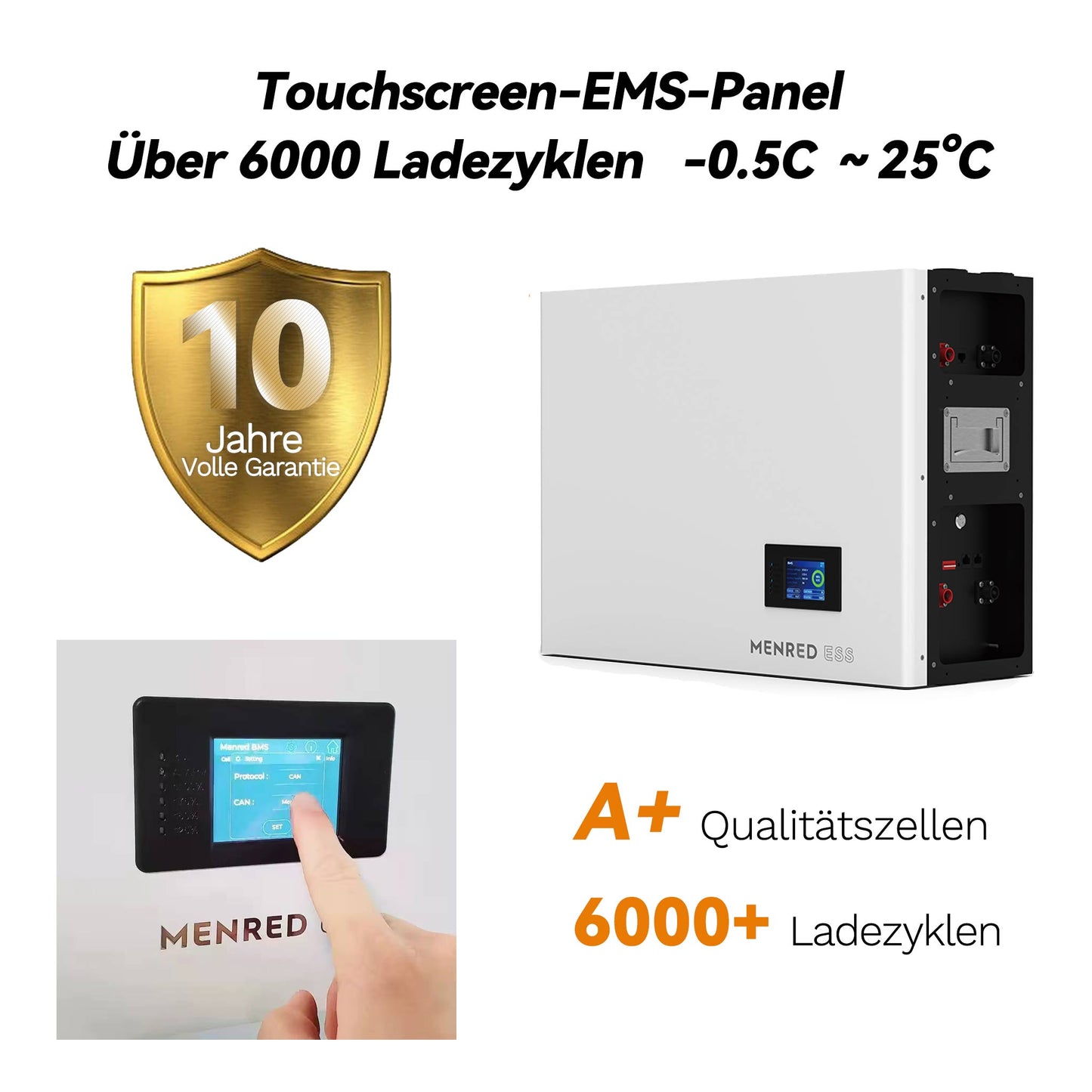 Homepow MRD-6,144kWh Niedervoltbatterie – Indoor LiFePO₄-Speicher mit Touchscreen & Multi-Protokoll - HomePow