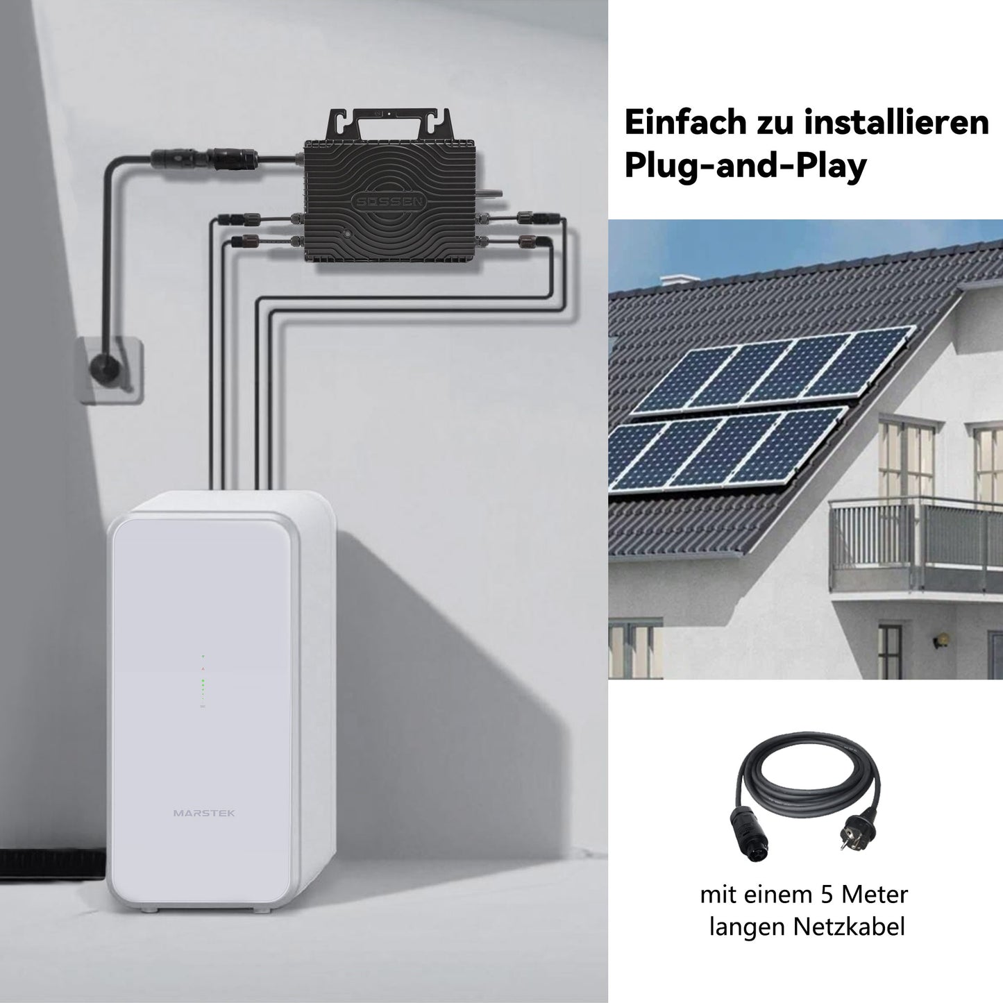 Homepow SS-800W Mikrowechselrichter – 800W Solar Wechselrichter mit Dual-MPPT, IP67 & Echtzeit-App für Balkonkraftwerke