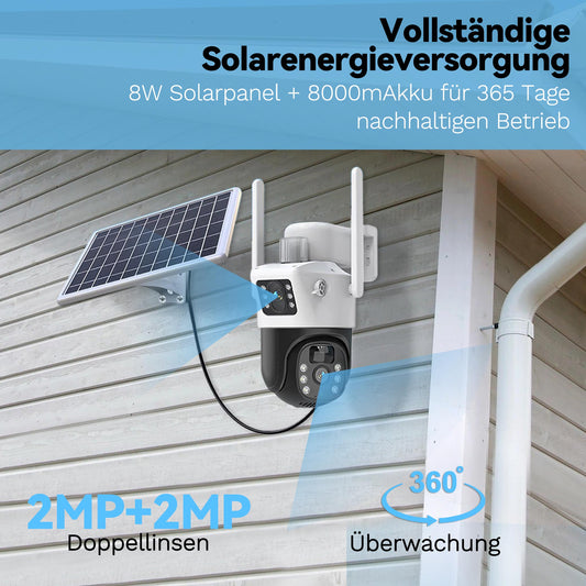 Homepow WSA-Q15 Dual-Objektiv Solar-Überwachungskamera (4G / WiFi) - HomePow