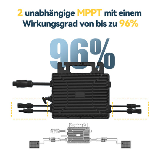 Homepow TM-800W Mikrowechselrichter – 800W Solar Wechselrichter mit Dual-MPPT & IP67 für Balkonkraftwerke - HomePow