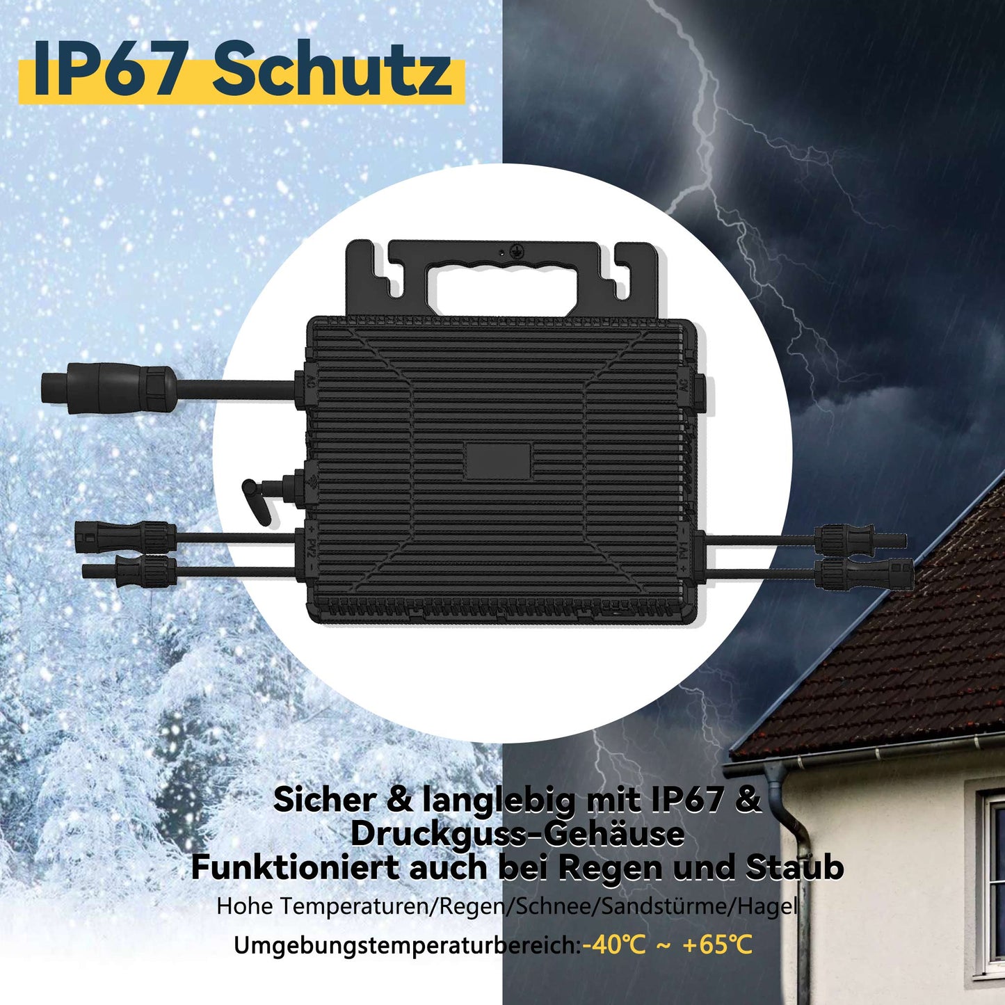 Homepow TM-800W Mikrowechselrichter – 800W Solar Wechselrichter mit Dual-MPPT & IP67 für Balkonkraftwerke - HomePow