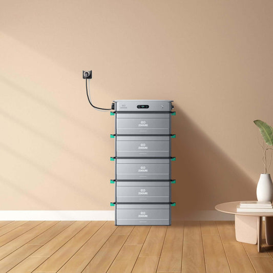 Homepow Balkonkraftwerk Komplettsystem mit ZT-2400AC und 5x ZT-AB3000X LiFePO₄ Balkonbatterien – 14.400Wh Speicherlösung für Solaranlagen