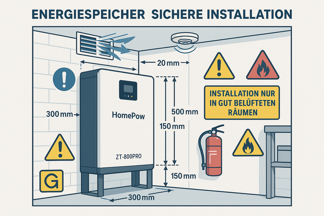 Wo sollten Energiespeicher nicht platziert werden?