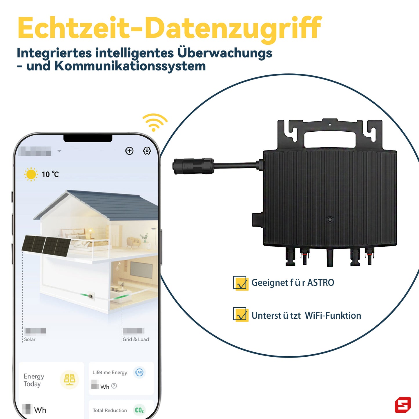 Homepow EST-800W Mikrowechselrichter – 800W Solar Wechselrichter mit Dual-MPPT, IP67 & App für Balkonkraftwerke - HomePow