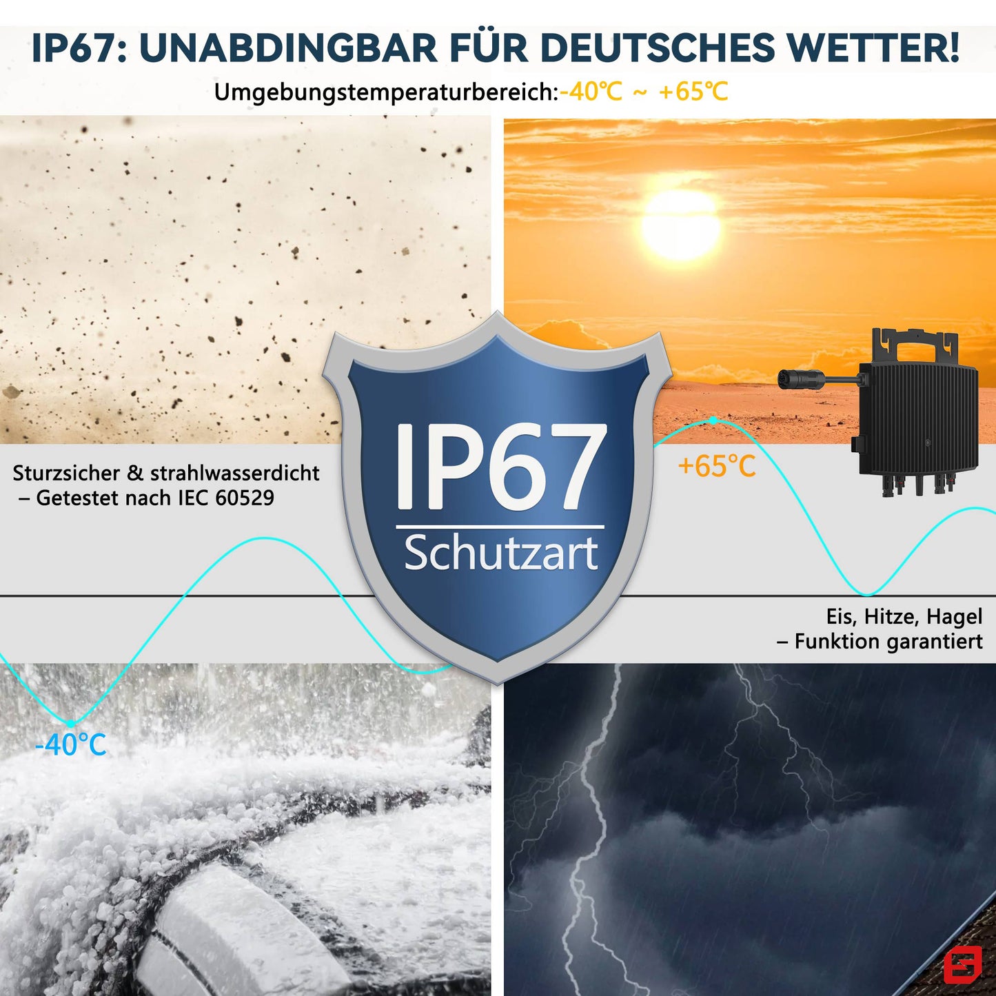 Homepow EST-800W Mikrowechselrichter – 800W Solar Wechselrichter mit Dual-MPPT, IP67 & App für Balkonkraftwerke - HomePow