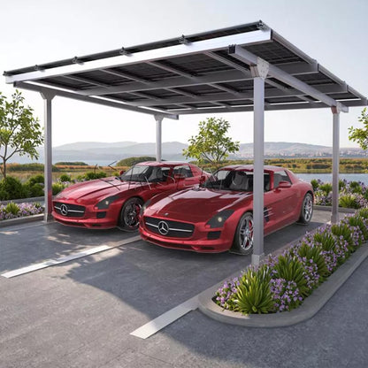 Homepow Freistehender Aluminium-PV-Carport für 2 Stellplätze - HomePow