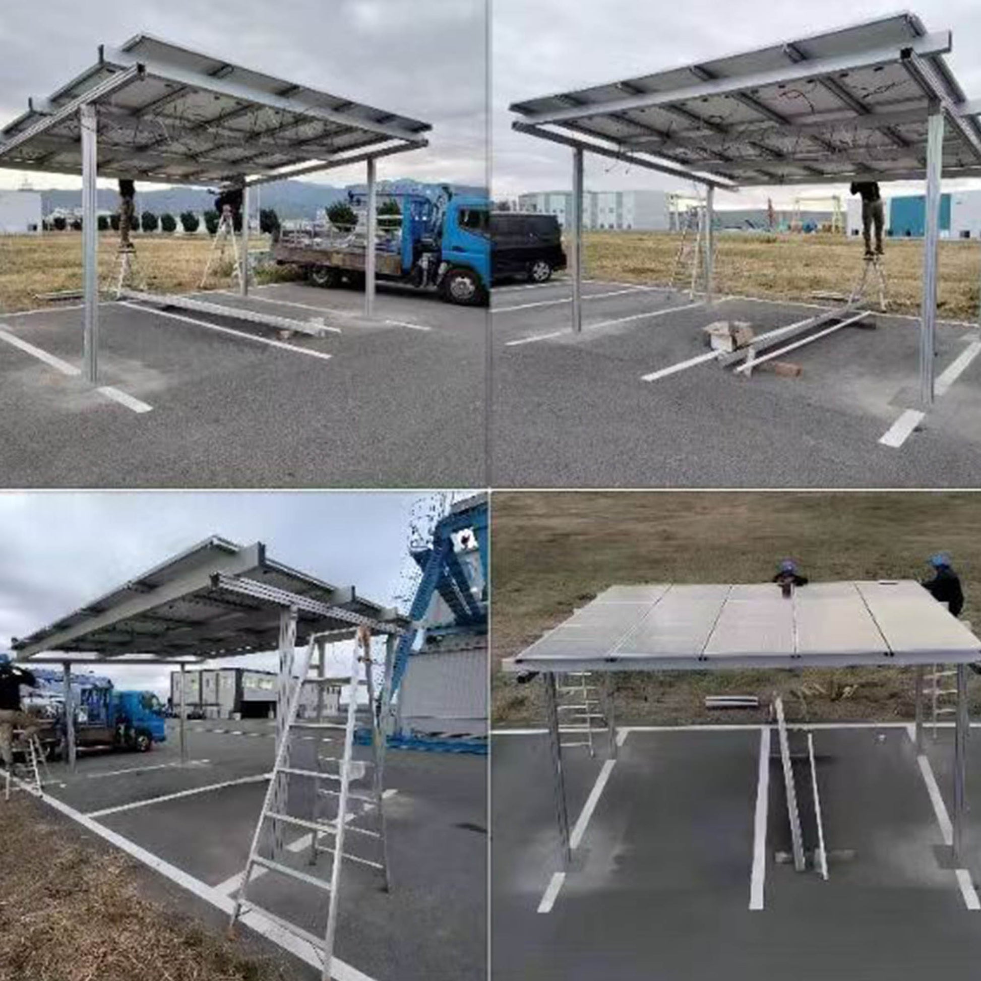 Homepow Freistehender Aluminium-PV-Carport für 2 Stellplätze - HomePow