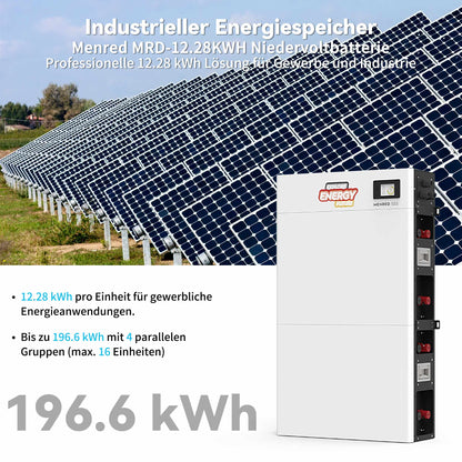 Homepow MRD-12,28 kWh Niedervoltbatterie – Indoor LiFePO₄-Cluster mit Touchscreen-EMS & Multi-Protokoll - HomePow