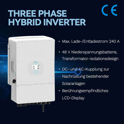 Homepow SUN-10kW Hybrid-Wechselrichter – Dreiphasiger 10 kW Solarwechselrichter mit Dual-MPPT & 48 V Batteriesystem - HomePow