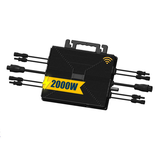 Homepow TM-2000W Mikrowechselrichter – 2000W Solar Wechselrichter mit 4×MPPT, IP67 & App für Balkonkraftwerke