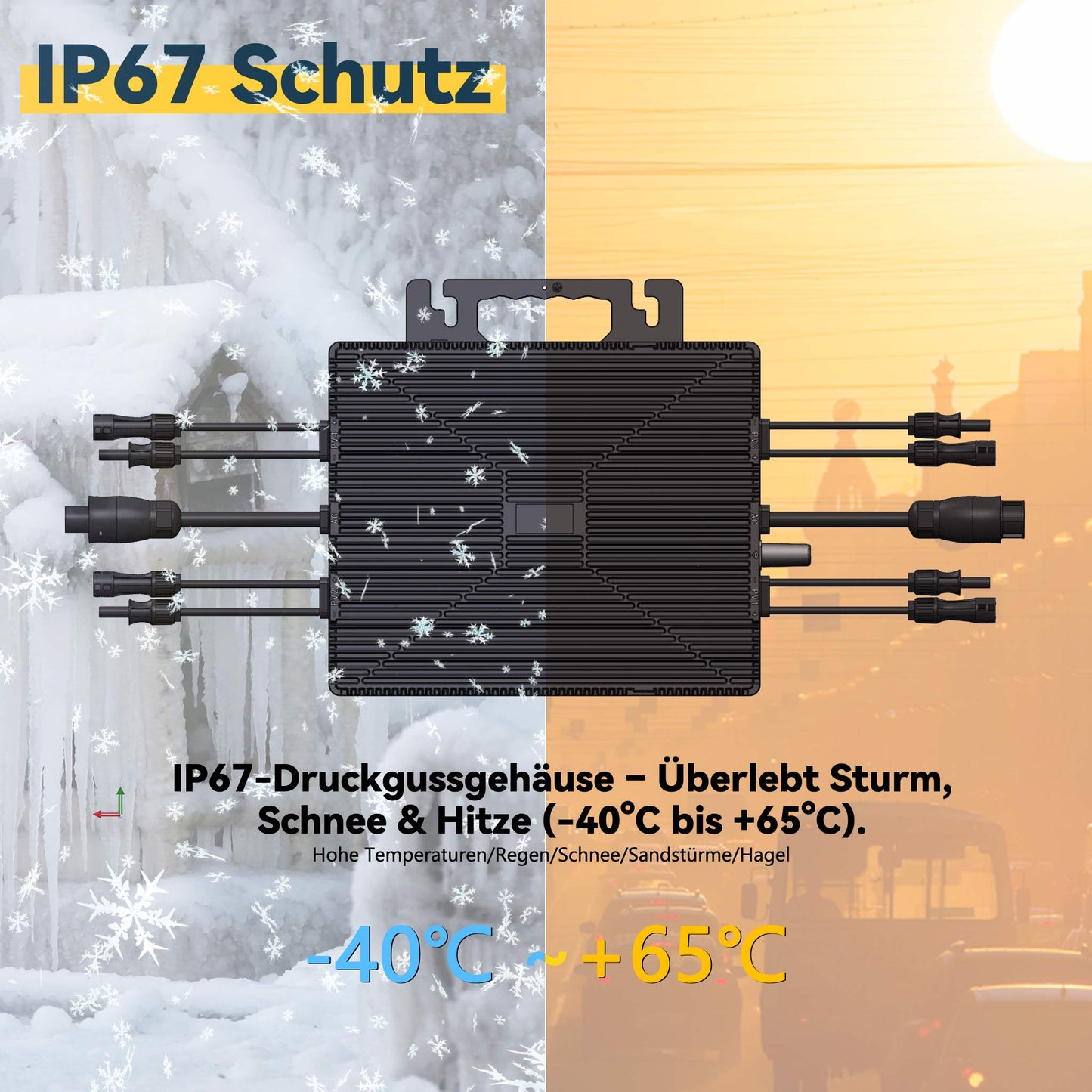 Homepow TM-2000W Mikrowechselrichter – 2000W Solar Wechselrichter mit 4×MPPT, IP67 & App für Balkonkraftwerke