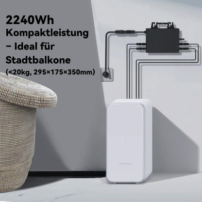 Homepow SS-2,24KWH Balkonbatterie – 2.24kWh LiFePO₄ Speicher für Balkonkraftwerke mit IP65 & App-Steuerung