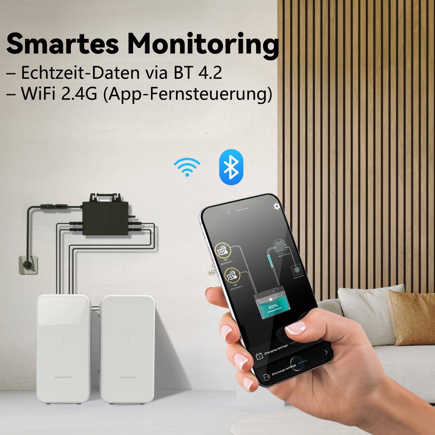 Homepow SS-2,24KWH Balkonbatterie – 2.24kWh LiFePO₄ Speicher für Balkonkraftwerke mit IP65 & App-Steuerung