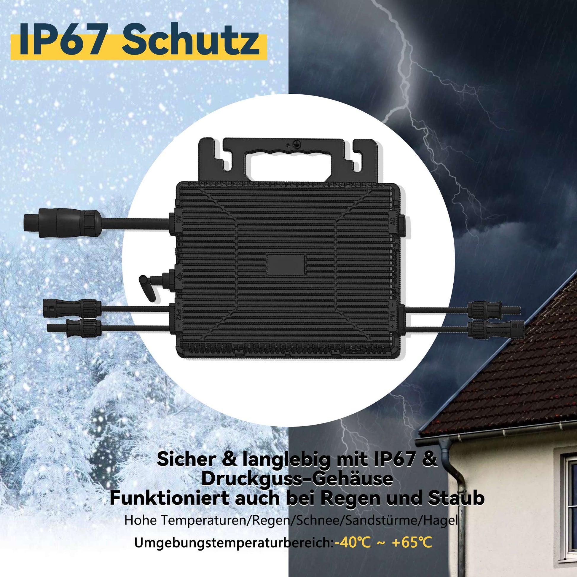 Homepow TM-800W Mikrowechselrichter – 800W Solar Wechselrichter mit Dual-MPPT & IP67 für Balkonkraftwerke - HomePow