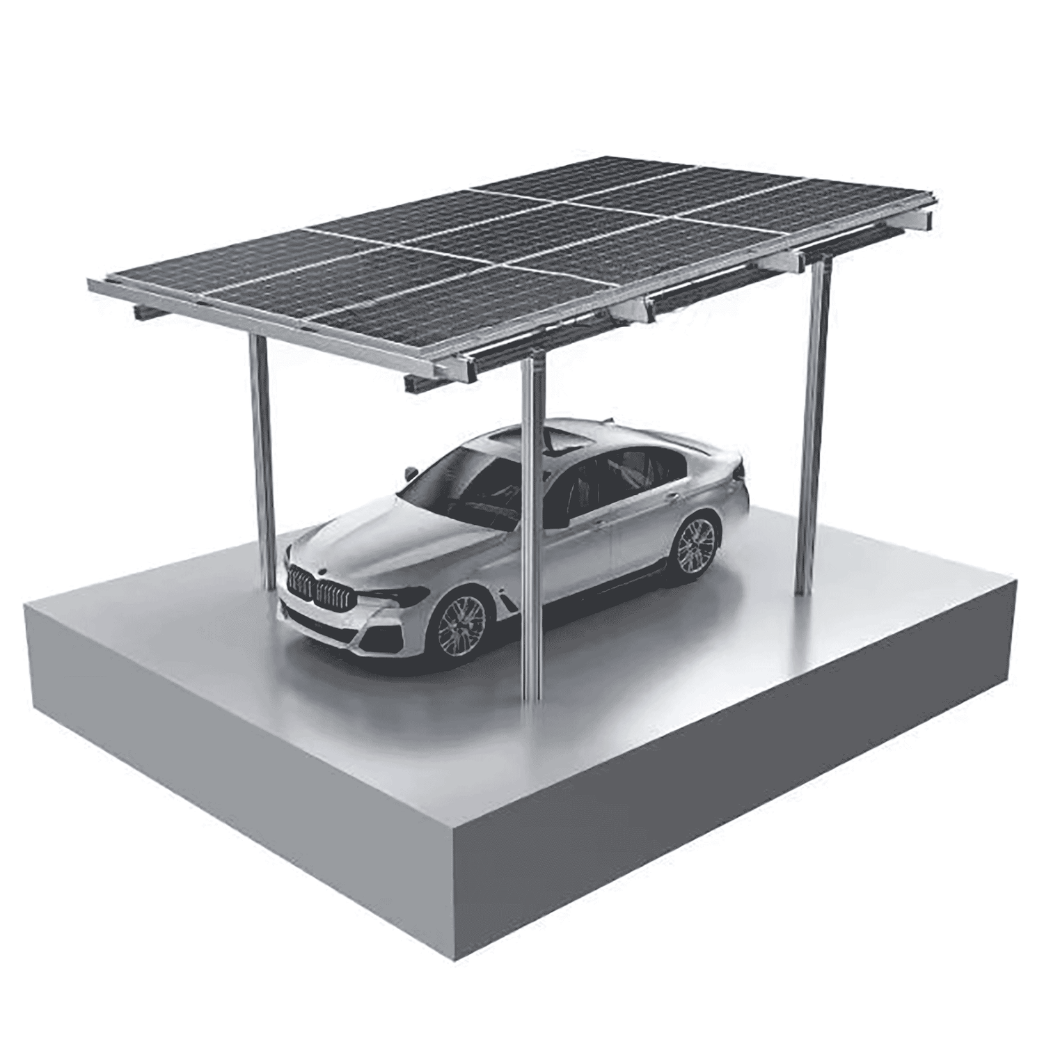 Homepow freistehende PV-Carport-Stützkonstruktion aus Aluminium - HomePow