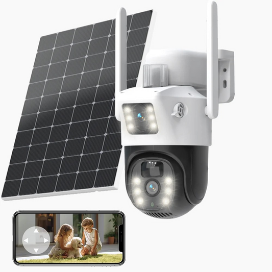 Q15 Dual-Objektiv Solar-Überwachungskamera Großhandel 10 Stk./Karton - HomePow