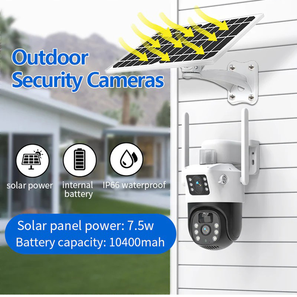 Q15 Dual-Objektiv Solar-Überwachungskamera Großhandel 10 Stk./Karton - HomePow